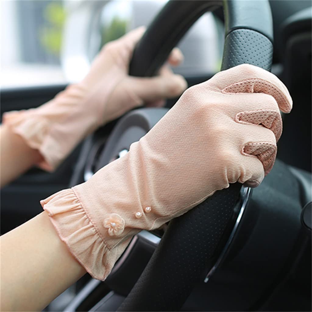 Women's Thin Ice Silk Driving and Cycling Gloves Hand Socks Elastic Breathable