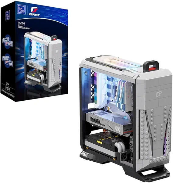 BRICKKK Technic Clamping Building Blocks Set PC Desktop Computer Building Set for Adult, PC Desktop Computer Building Kit, Creative Collectible Build-and-Display Model for Home or Office
