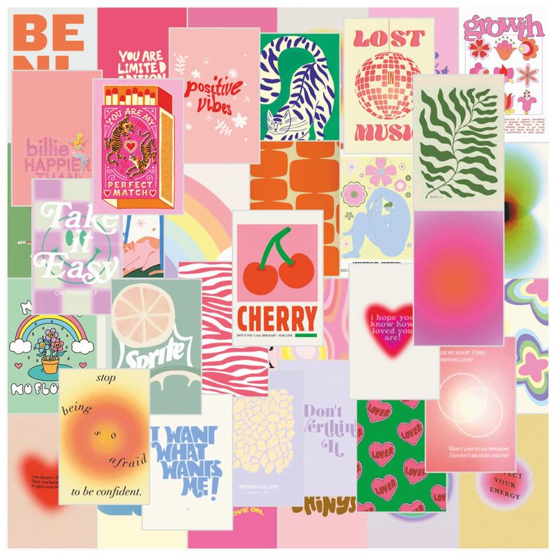 Image of POSTERONN Danish Pastel Wall Collage Kit 54 Aesthetic 4x6 Posters Soft Pastel Room Decor for Bedroom Dorm Living Room Cute Wall Art Prints Minimalist Photo Cards for Modern Home Decoration Set