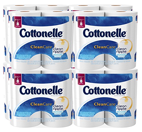 Cottonelle Clean Care Toilet Paper, Double Roll, 4 Count (Pack of 8)