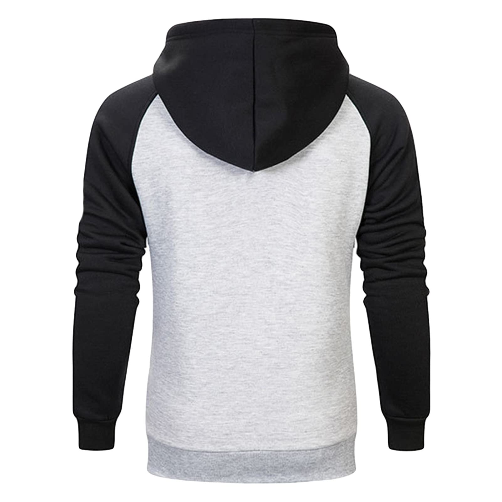 Men's Fleece Color Block Pullover Hoodies Slim Fit Drawstring Hooded Sweatshirt Casual Long Sleeve Gym Hoodie (Light Grey,Small)
