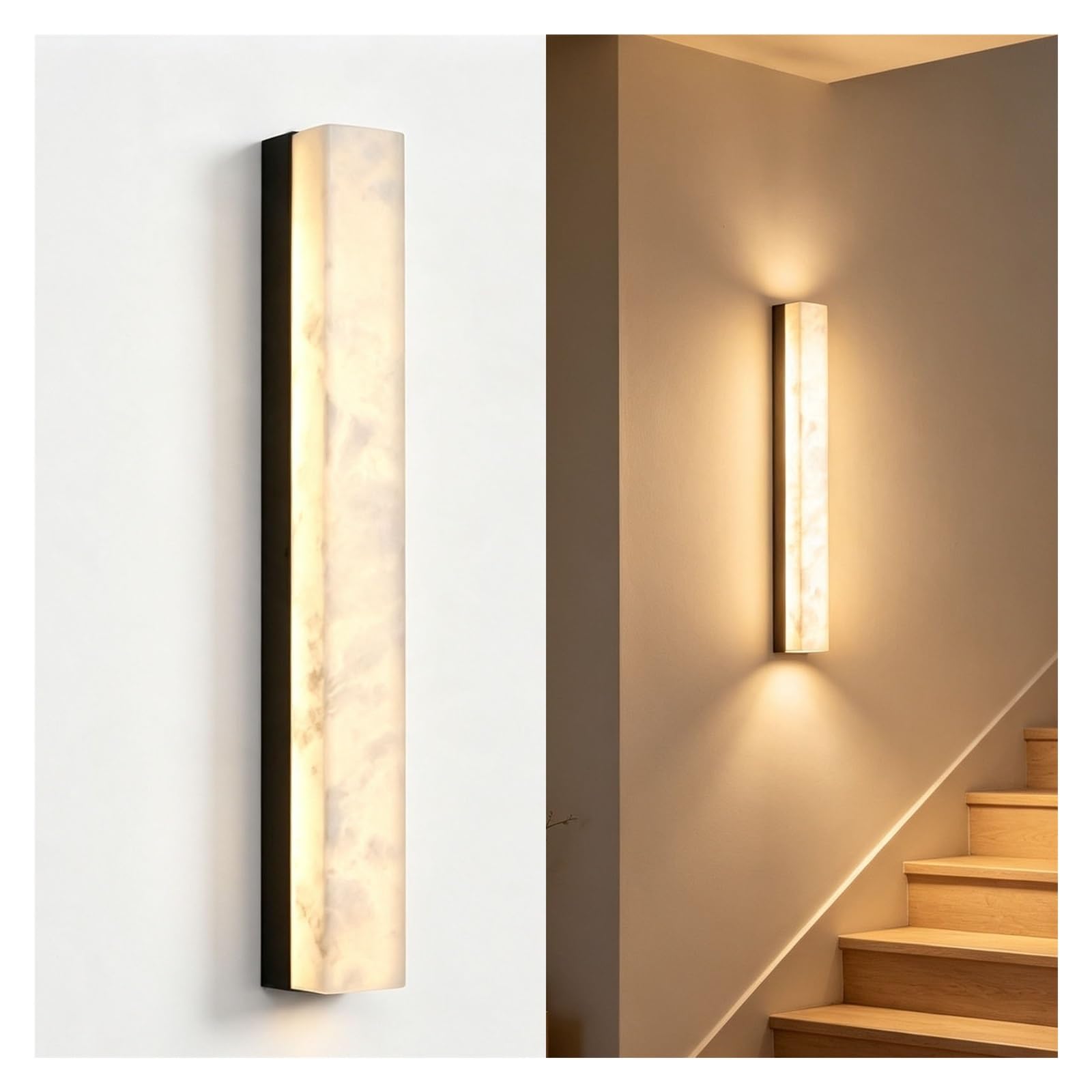 Cloud Stone Wall Lamp Brass Linear Wall Sconce Modern Copper Fixture
