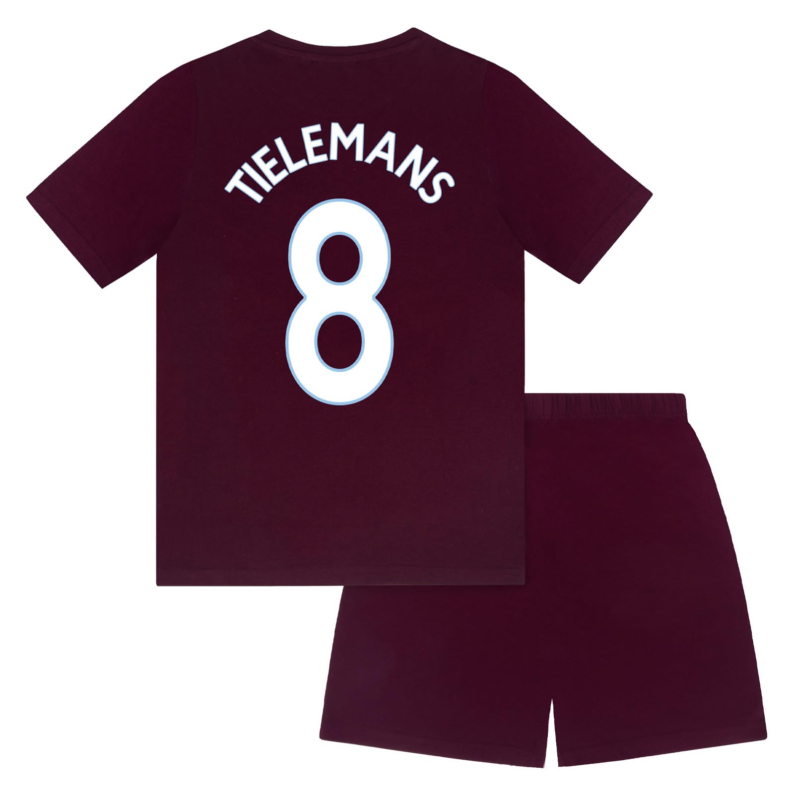 Aston Villa Boys Claret Tielemans Short Pyjama Tielemans 8 Claret 8-9 Years