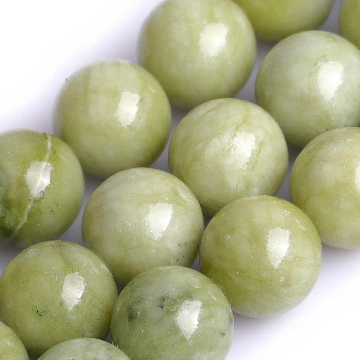GEM-Inside Natural 8mm Green Beads Canada Jade Stone Gemstone Semi Precious Round Beads for Jewellery Making - Image 2