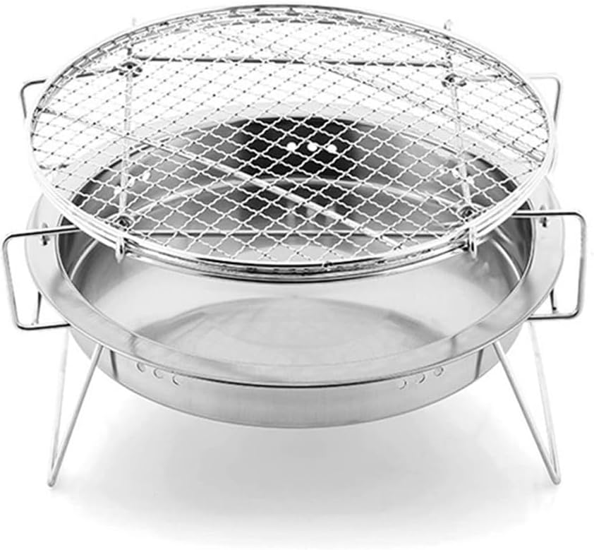 Camping Grill Small Charcoal Grill, Round Easy to Clean BBQ Tool, Barbecue Oven for Outdoor Cooking Camping Hiking Picnics Tailgating Backpacking Outdoor Grill
