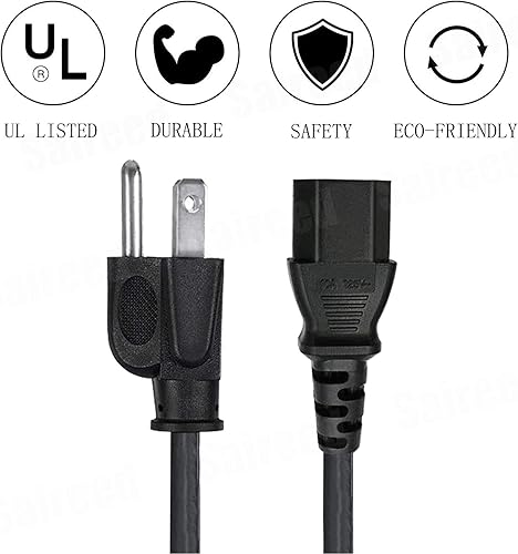 Miniatura 3 de Cable de alimentación de repuesto de 8 pies con certificación UL para HP Laserjet Pro M426fdw M15a M454dw M428fdw M281fdw M283fdw P1102w M148DW