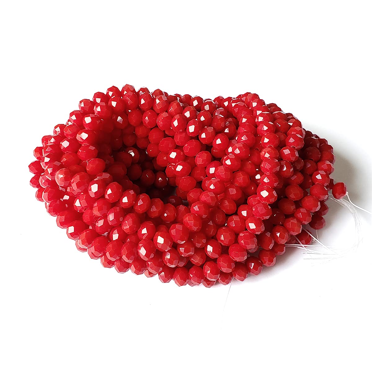 6mm Ceramic Red Rondelle Glass Beads for Jewelry Making, 720pcs Faceted Briolette Crytal Spacer Beads for Bracelet Necklace Earring