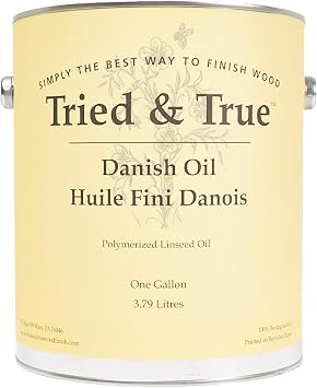 Tried & True Danish Oil, Gallon - Pure Polymerized Linseed Oil Wood Finish, Ideal for Furniture, Rustic Pieces, Priming Wood for Other Oil or epoxy-Based Products - Food Safe, Simple, Fast Curing