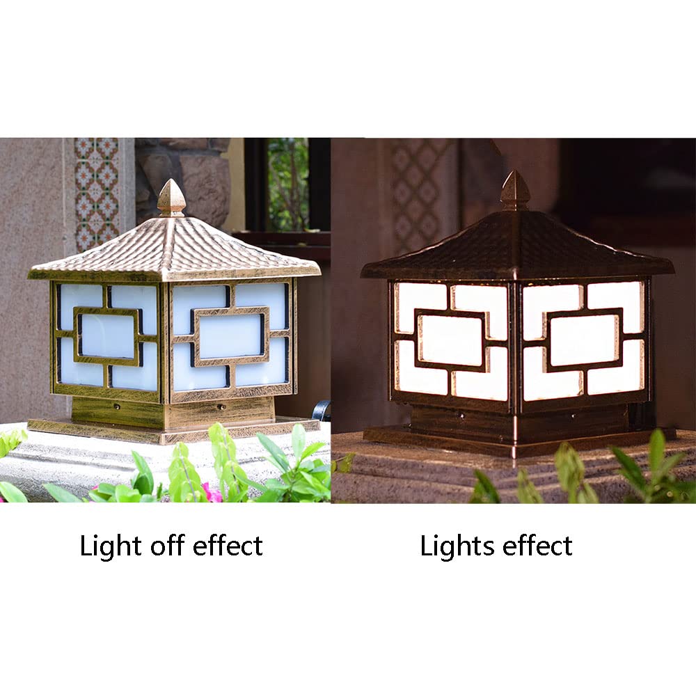 CHENKUI Vintage Black Post Head Light Outdoor Pillar Light Szklany Klosz Ogrodowe Oprawy Oświetleniowe IP54 Z Adapterem Do Montażu Na Molo E27 Base Patio Garden Villa Ogrodzenie Oświetlenie Krajobrazu