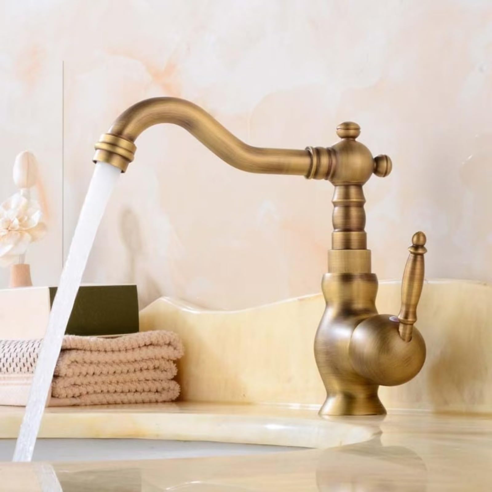 Fanjubei Typical Antique-Style Short Stature All-Copper Kitchen Hot And Cold Water Sink Faucets
