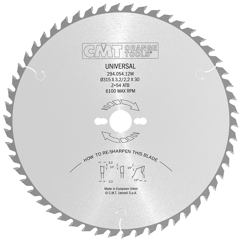 Cmt Orange Tools Orange Cmt 294.054.12M - Ripping-Crosscut Saw Blade 315X3.2x30 Z54 10Atb