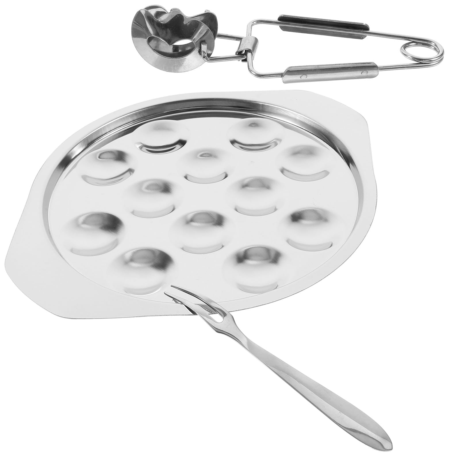 SHINEOFI Plato para Mariscos de Acero Inoxidable 12 Compartimentos Bandeja para Caracoles y Aperitivos Resistente y Apto para Horno Adecuado para Uso Doméstico y Restaurantes