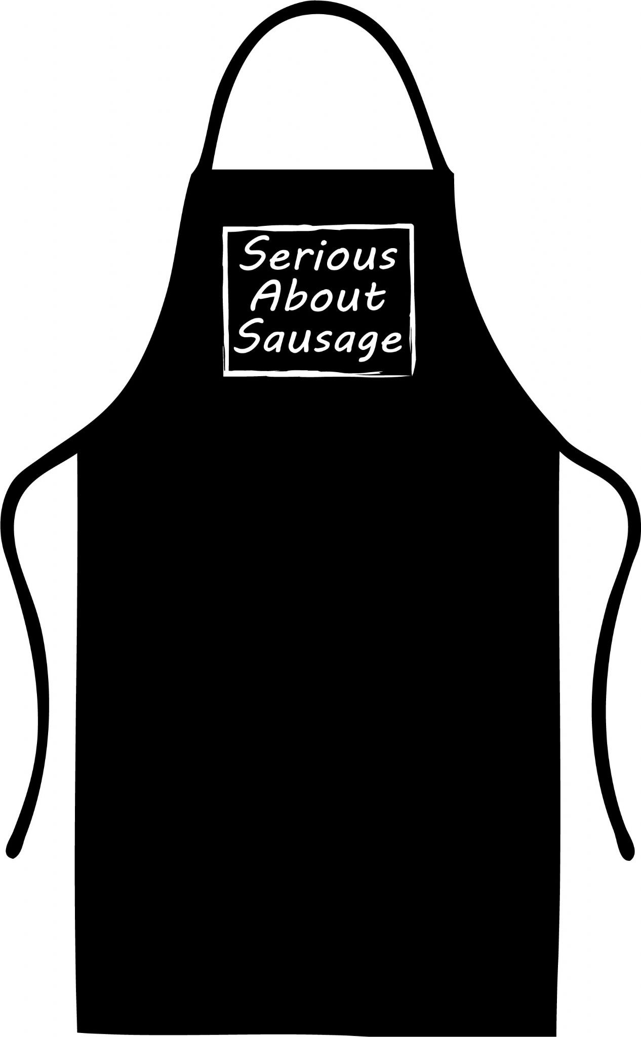 Shoebob Men's Black Novelty Serious About Sausage Bbq Cooking Bib Apron Funny Kitchen Workwear