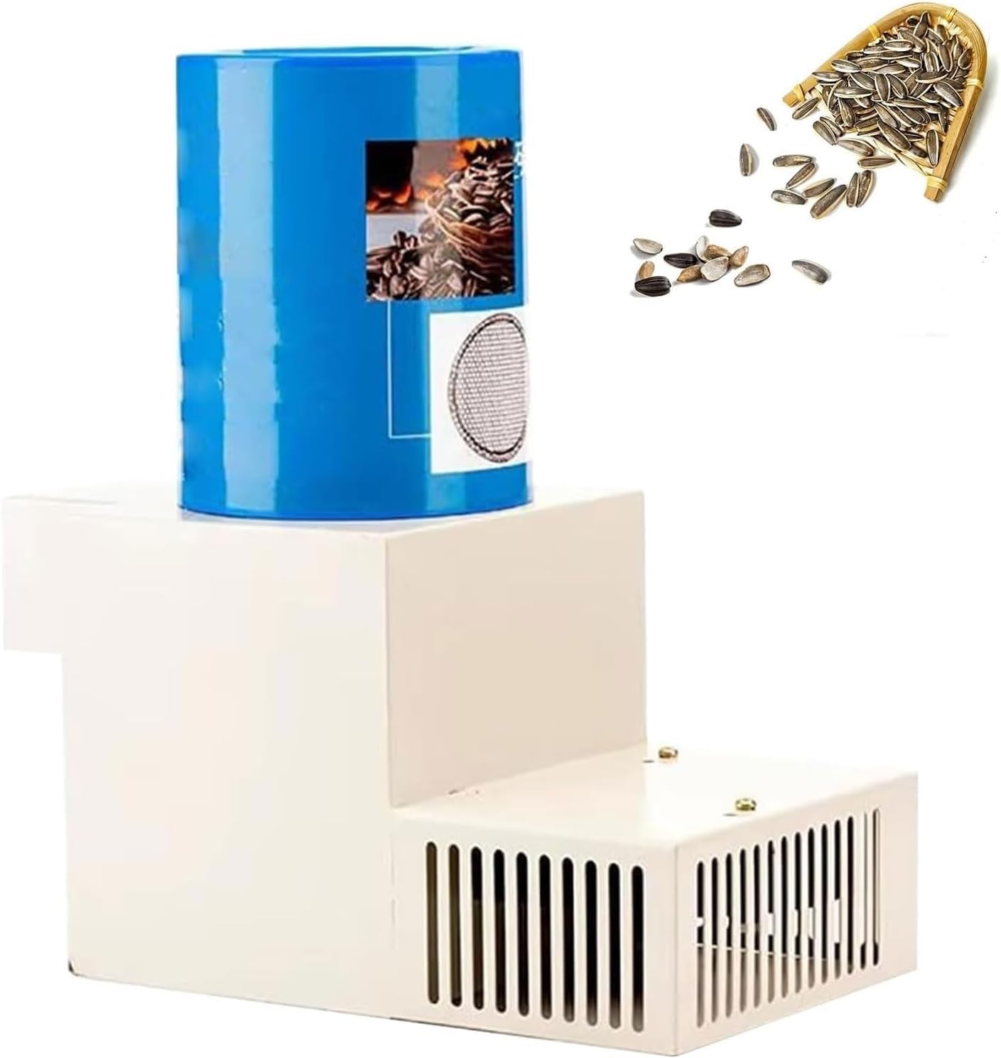 Macchina per sgusciare semi di girasole, elettrica 3-24 V con tensione regolabile, soffiatore e setaccio per un uso efficiente in casa in lotti, design automatico