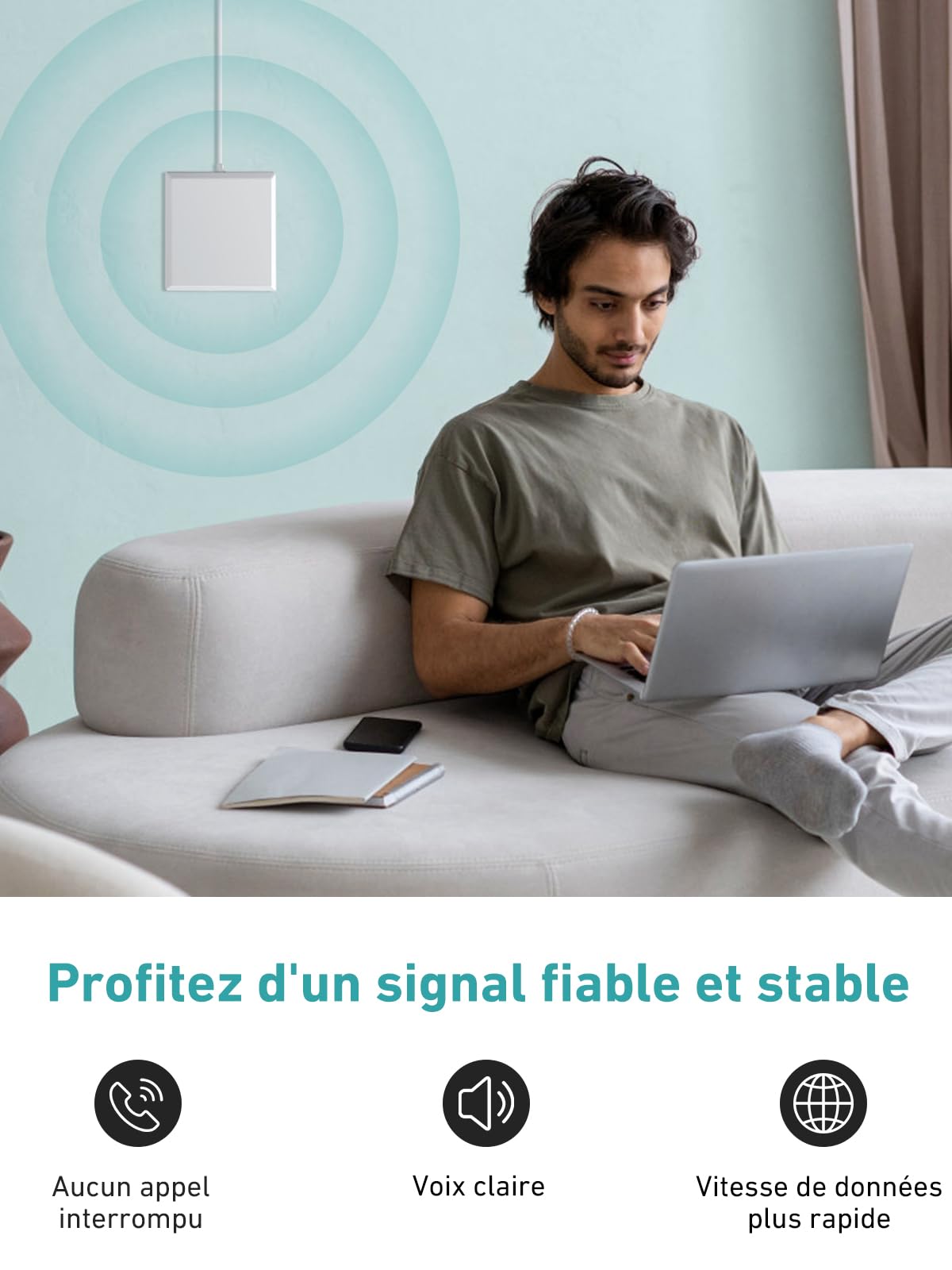 Amplificateur Reseau Mobile Répéteur 4g 3g LTE pour Tous Les Opérateurs - Bande 1/3/7/8/20 Amplificateur GSM pour Le Bureaux à Domicile - Amplificateur 4g Support Multi-Appareils