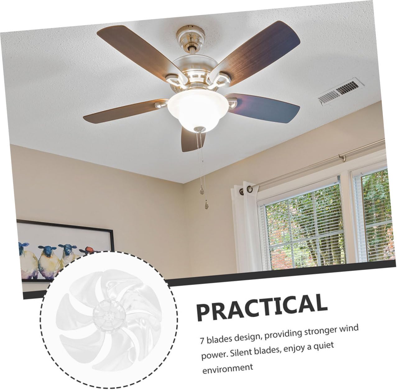 2pcs Quiet Fan Blades Plastic Leaves for Floor Fans Replacement Parts for Home Office Silent Operation Easy Assembly