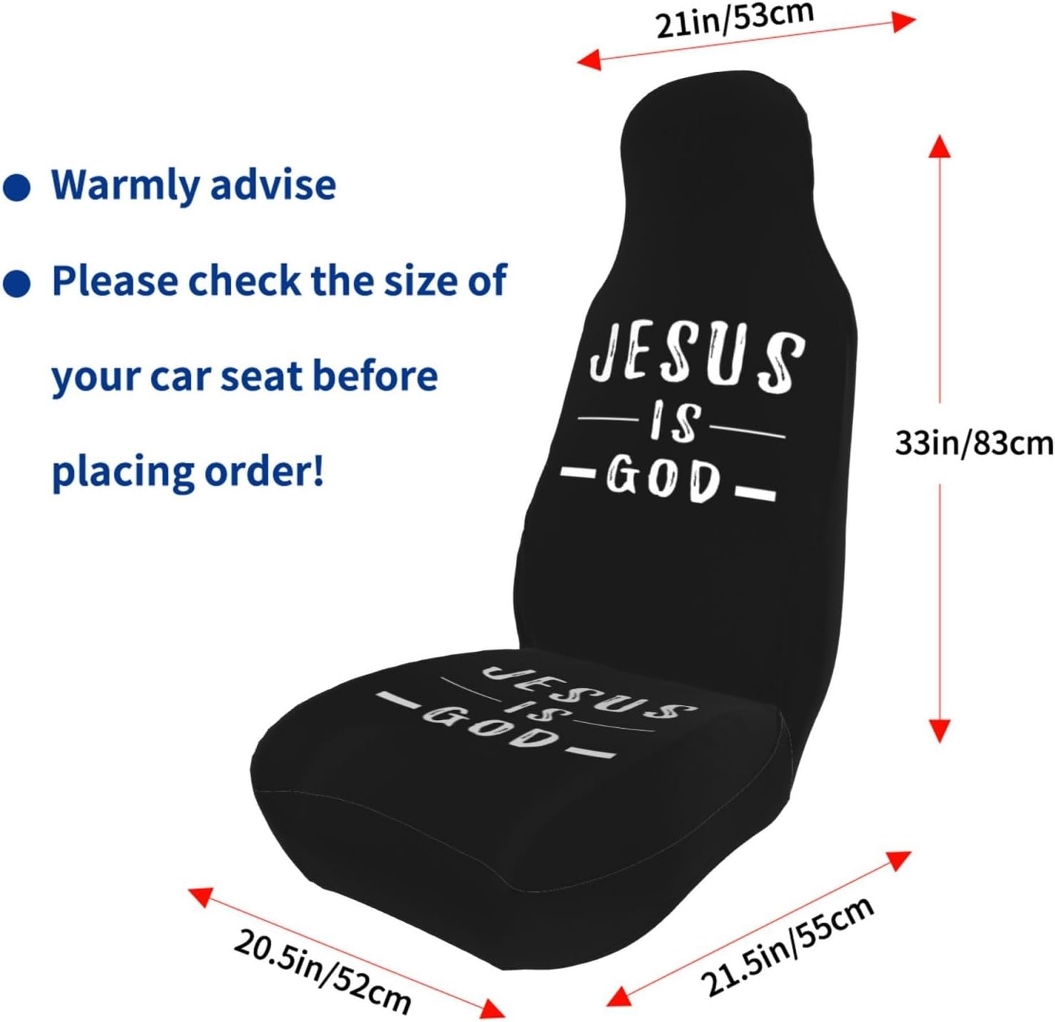 Jesus is God Car Seat Covers Front Seats-Universal Automotive Seat Covers Full Set of 2 Pcs,Fits Most Cars SUV and Truck