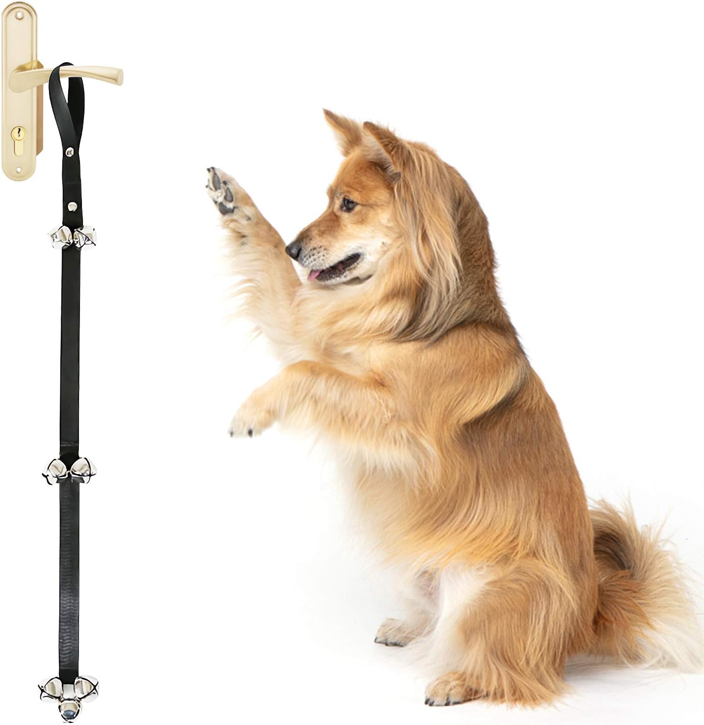 Lubsmuns Dog Doorbell,Adjustable Premium Nylon Dog Potty Training Bell,7 Extra Loud Jingle Dog Bell for Potty Training and Housetraining,Training Your Puppy Easily(1 Piece,Black)