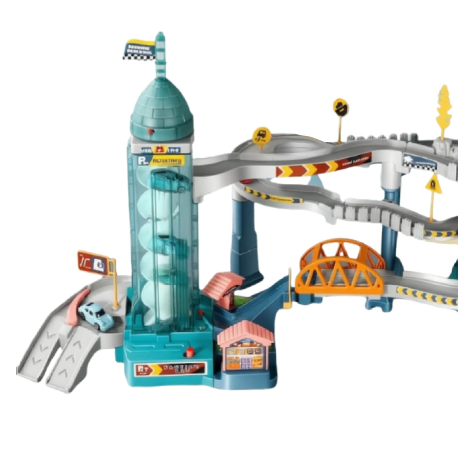 Colcolo Juego Pista Carreras, Juego construcción vehículos, rampa Pista Juguete para Preescolar, León