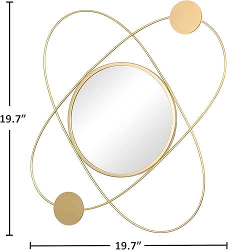 Miniatura 5 de Espejo dorado de 19 pulgadas, decoración de pared, espejo de metal, arte en capas, círculo decorativo, bohemio, espejo de pared colgante para sala