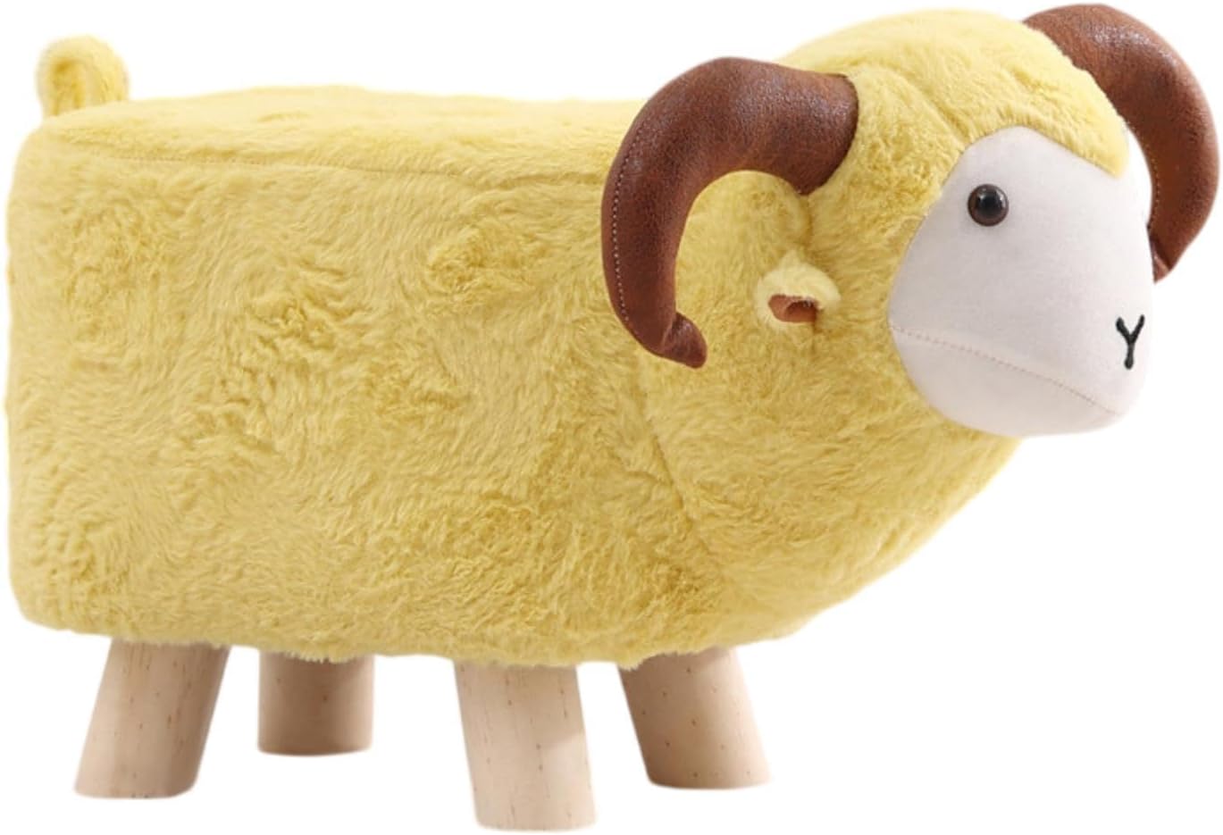 Animal Footstool Home Decor Shoes Changing Soft Footrest Ottoman Kids Stool for Entryway Outdoor Playroom Living Rooms Indoor, Yellow