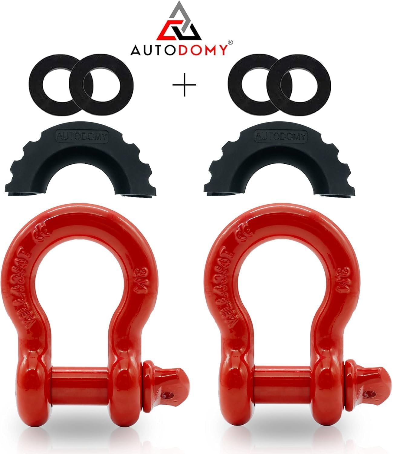 Autodomy Manille Lyre Professionnelle 3/4" 4,75 Tonnes (4.750Kg) | Pack 2 Unités Manille de Levage 4x4 en Acier Inoxydable Forgé et Galvanisé | pour Traîner et Secourir des Véhicules