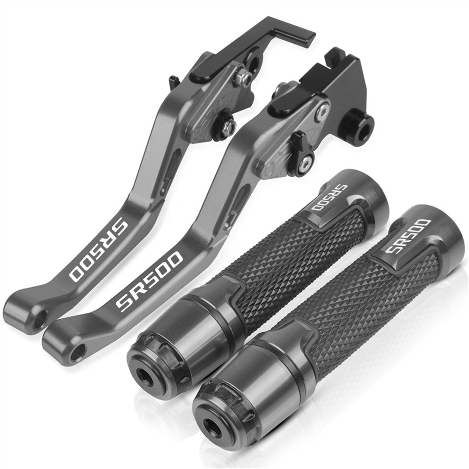 Vtaiex Grey Motorbike Accessories Motorcycle Accessories Brakes Extendable Clutch Levers Handle Bar Motorbike Parts For Y-Amaha Sr500 Sr 500 1978-1991 1979 1980 1981 1982 1983 1986 1990 1991(Grey)