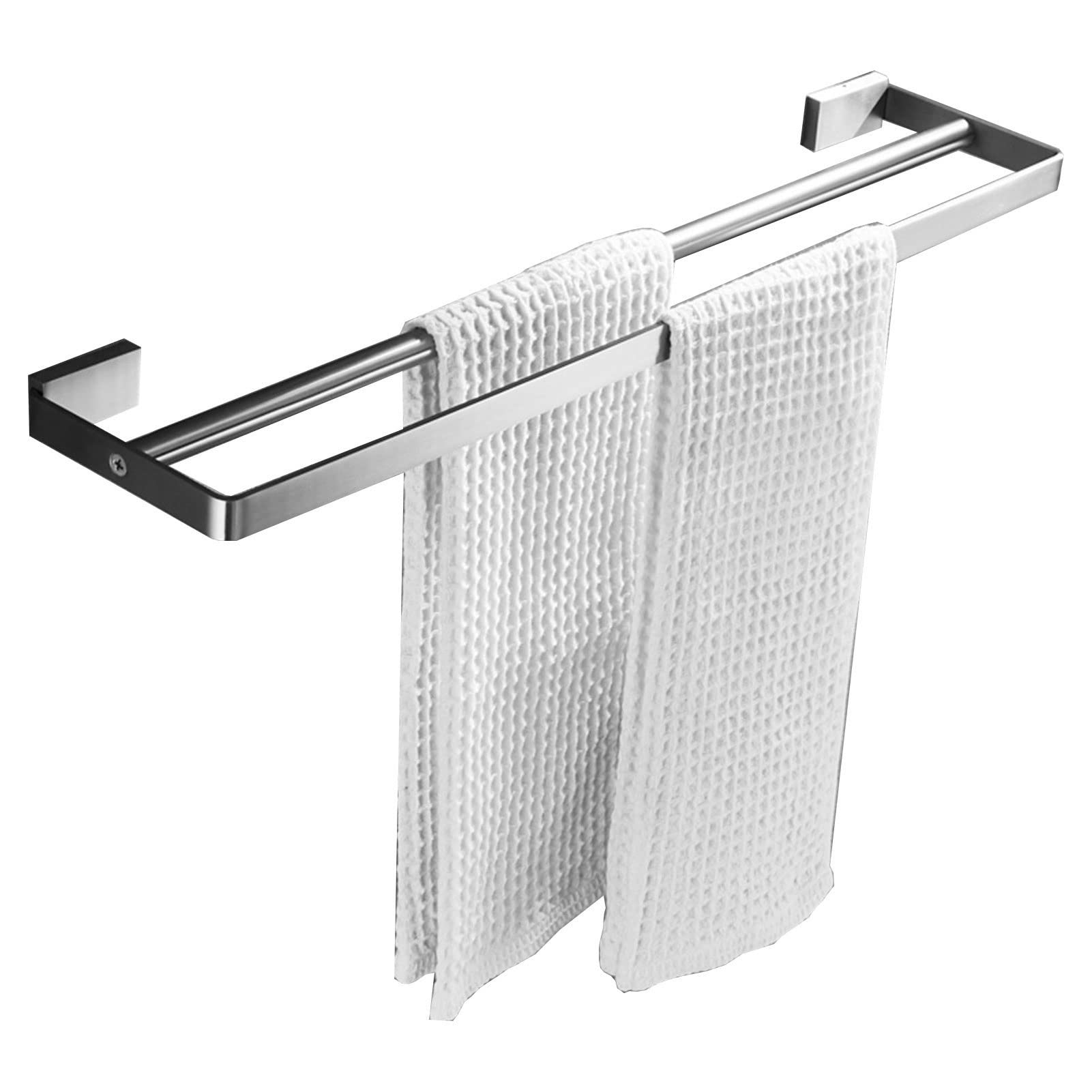 Support de serviette en acier inoxydable brossé LWX 80 cm, l'excellence murale pour salle de bain