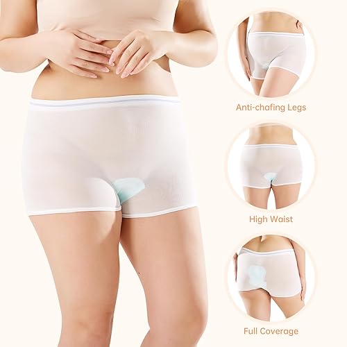 Miniatura 3 de Ropa interior posparto de malla, transpirable, de cintura alta, desechable, para mujer, bragas de malla elástica
