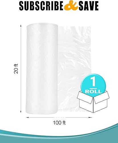 Miniatura 2 de APQ - Rollo de lona de polietileno de 20 pies x 100 pies. Bolsas transparentes de baja densidad. Grosor 3 mil. Bolsas de plástico para