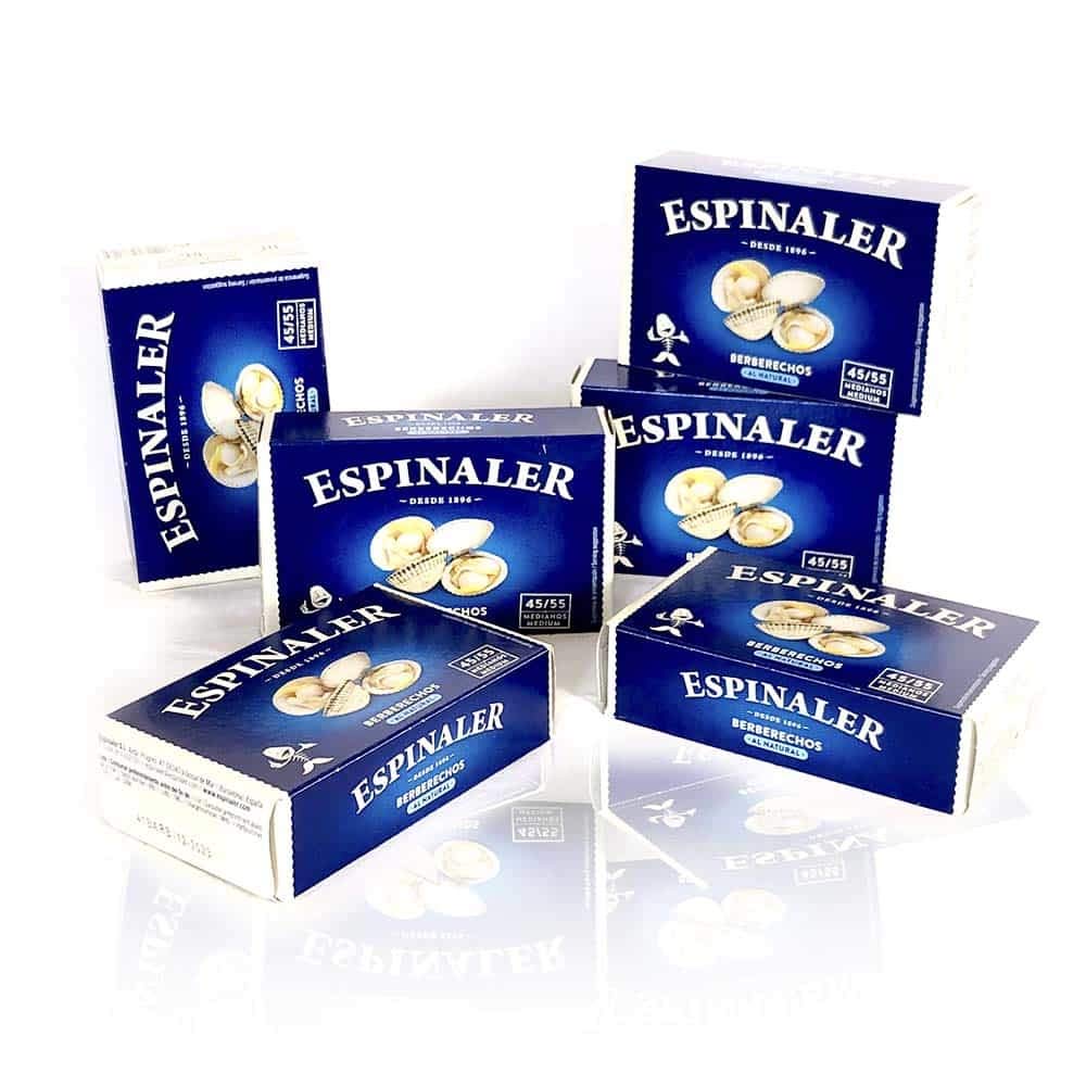 PACK CONSERVAS BERBERECHOS ESPINALER 45-55p x6 LATAS