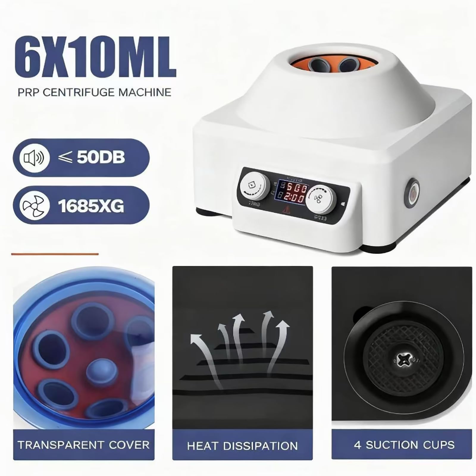 Centrifugeuse de Laboratoire de 50 W avec 2 Boutons indépendants, Vitesse Variable de 300 à 4 000 TR/Min, minuterie de 0 à 100 Min pour la Recherche.