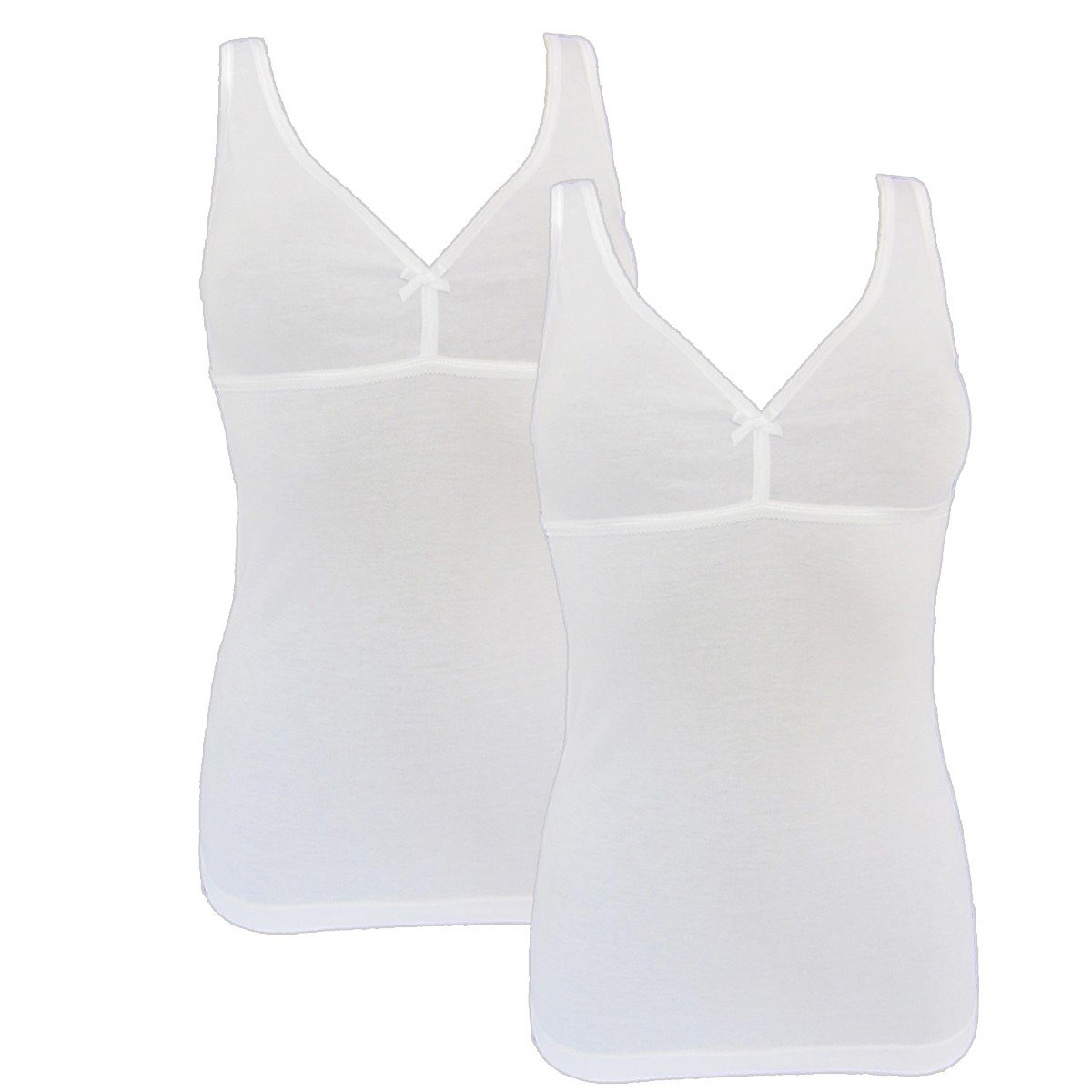 HERMKO 17580 Kit de 2 Camiseta de Mujer con Sujetador y Bustier Integrado