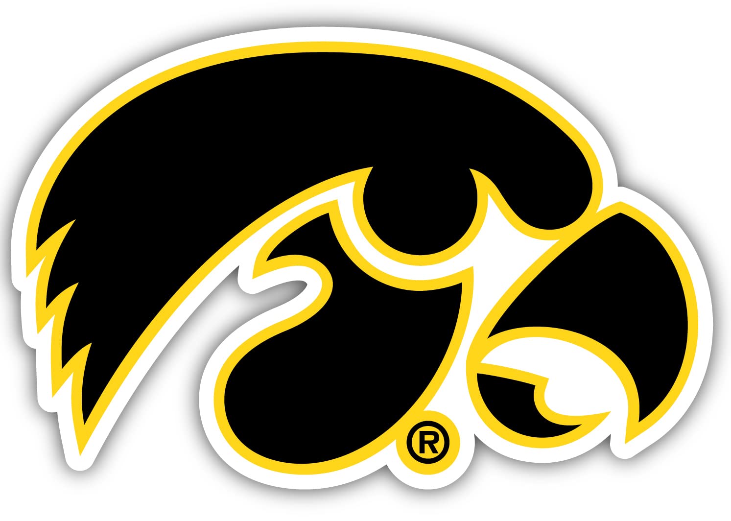 Iowa Hawkeyes 12x8 Inch Vinyl Decal Sticker Officially Licensed Collegiate Product