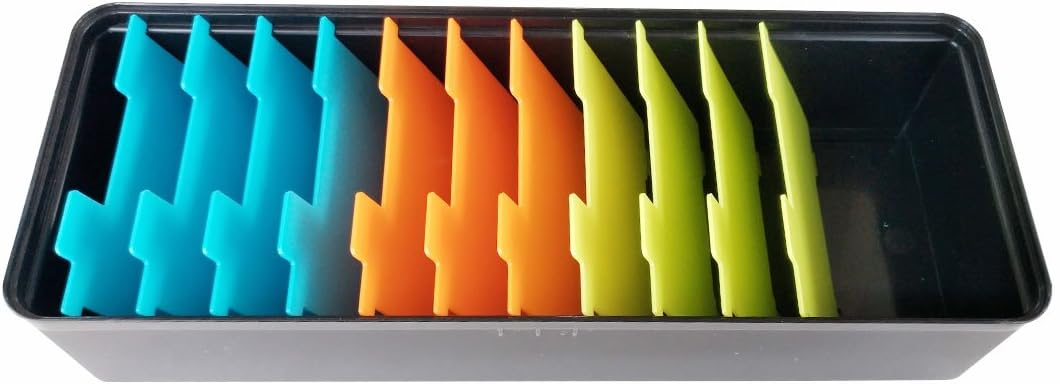 Business Card Organizer: 500 Card Storage Box with 11 Dividers