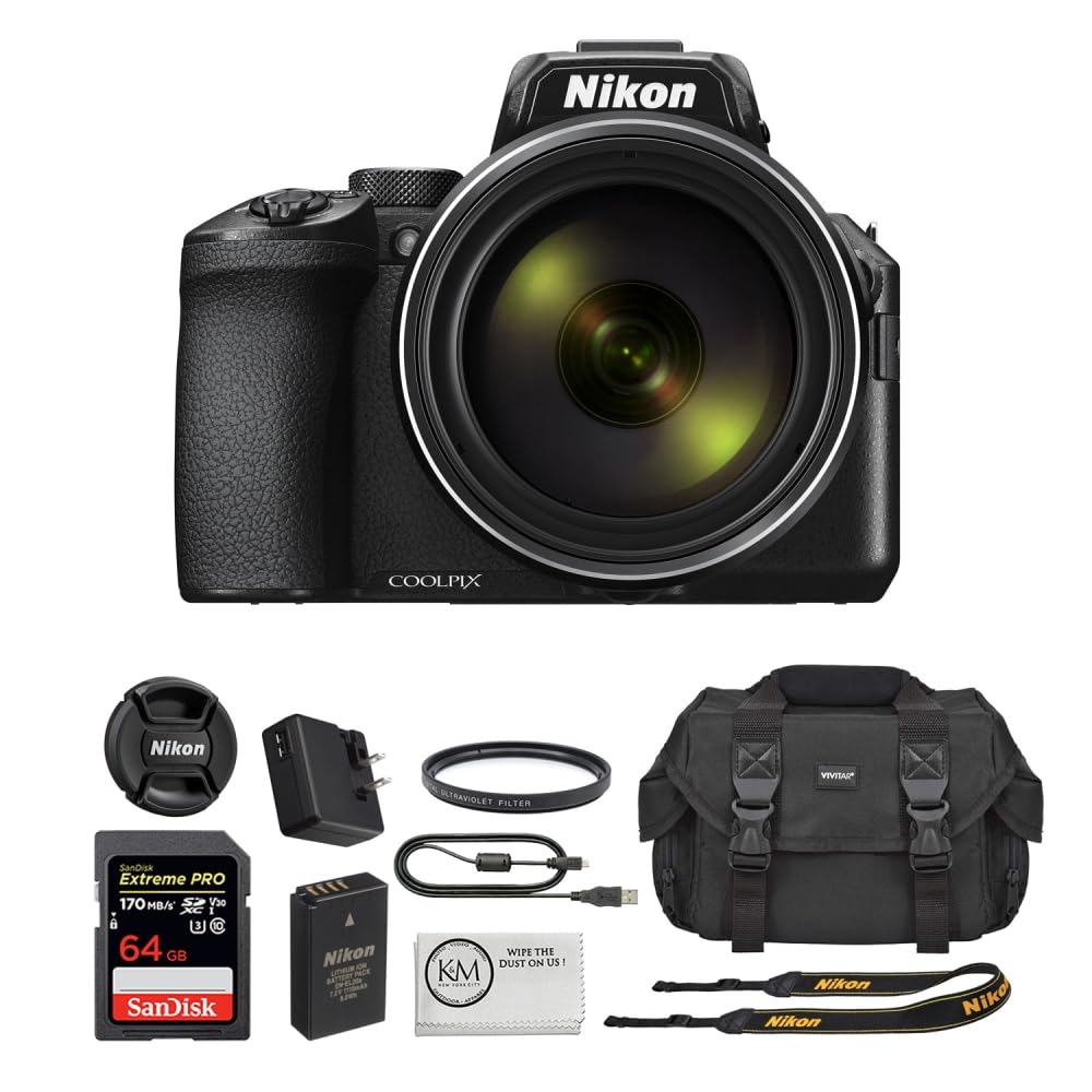 Nikon COOLPIX P950 Digital Camera Bundled with 64GB Memory Card + Camera Case + UV Filter + Microfiber Cleaning Cloth (5 Items)