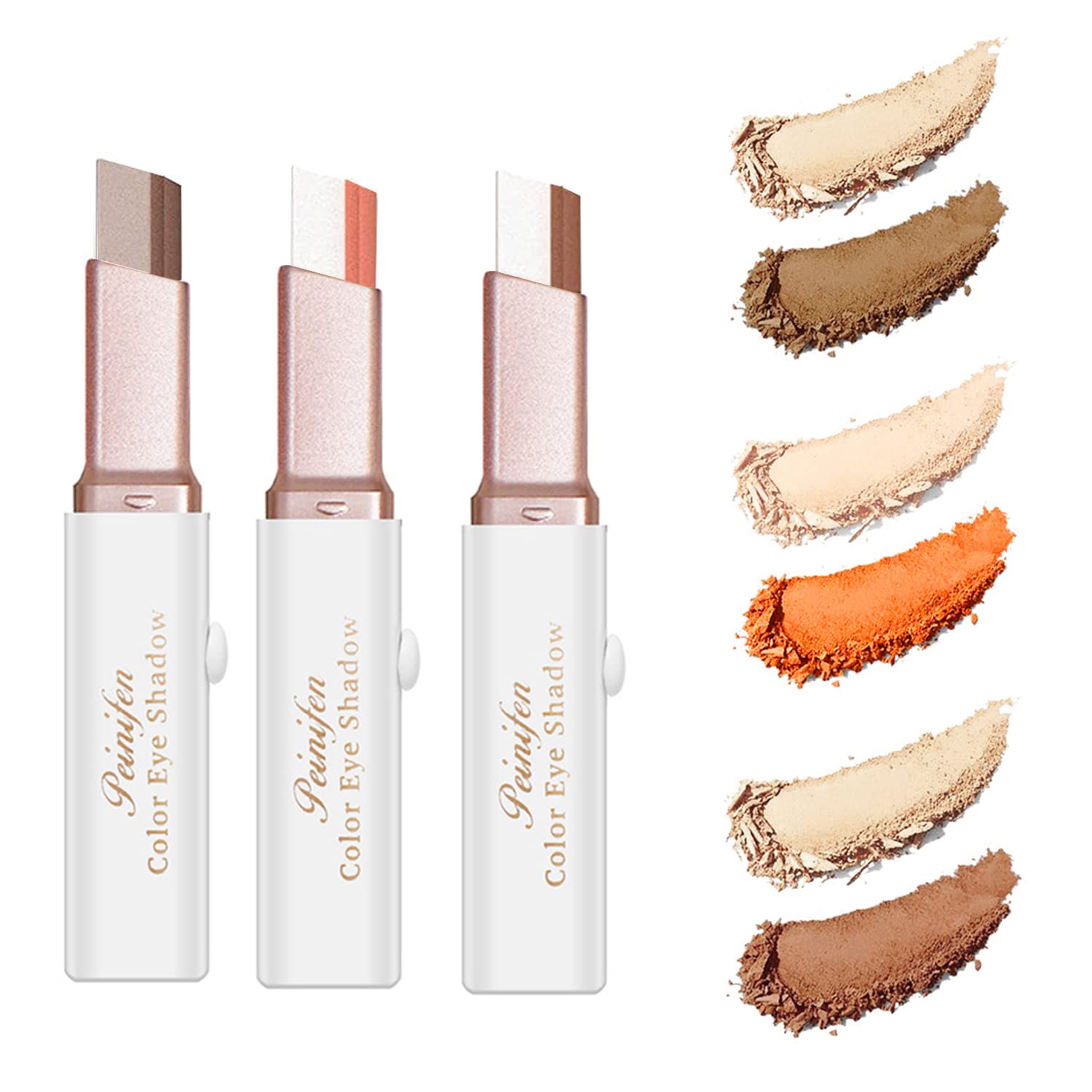 VUCATINGlitter Gradient Eyeshadow Stick, 9 Colors Eye Shadow Stick Set Shimmer Waterproof Eye Shadow Makeup Stick (2 Colors/pcs,3 PCS Sticks #4#5#6)