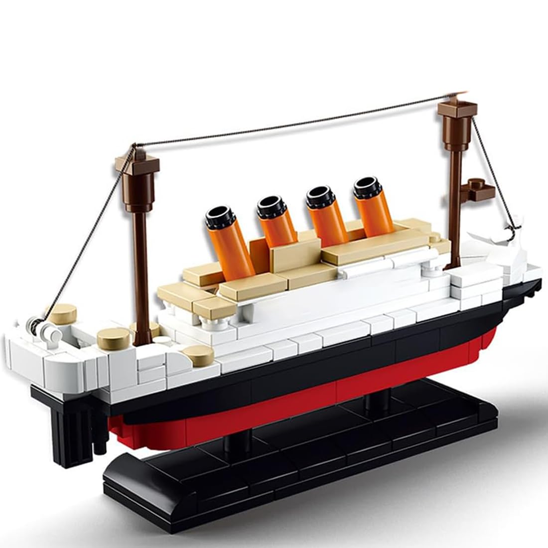 Fulholpe Clear Technic Titanic Model Building Block Set, 194Pcs Mini Cruise Ship Titanic Boat Model Building Kit Compatible With Creator Expert 10294