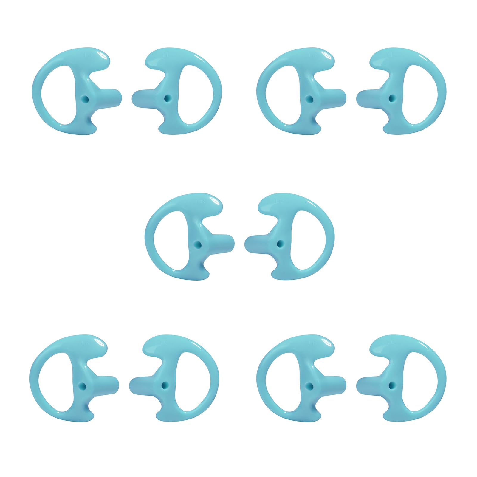 Replacement Soft Earmould Earpiece Earbud Air Acoustic Headset Earplug for Walkie Talkie Coil Tube Audio Kits,5 Pairs (Blue, Small)