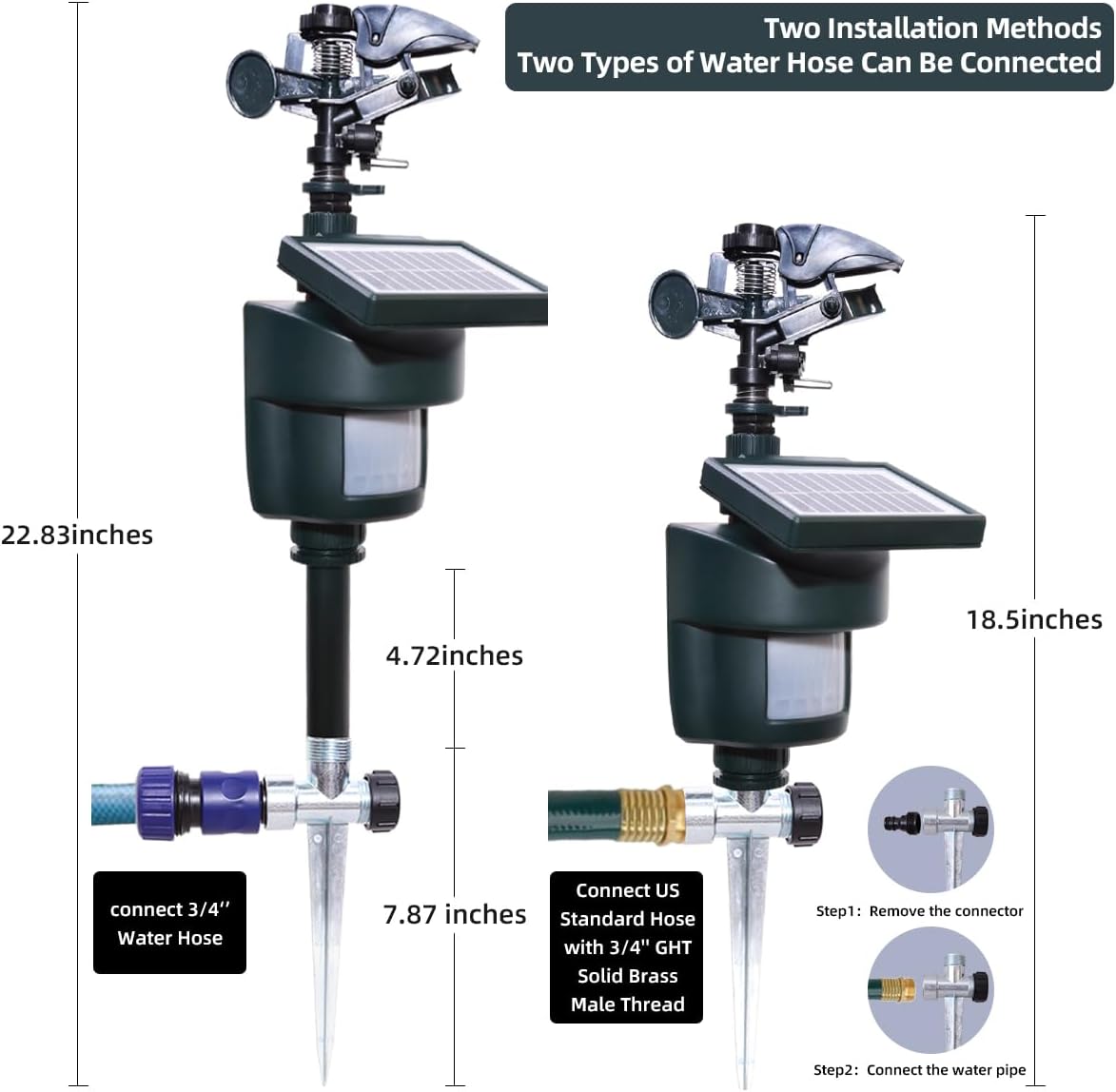 屋外用ソーラー忌避剤 庭の動きを活性化するウォータースプレー 庭のスプリンクラー 灌漑システム