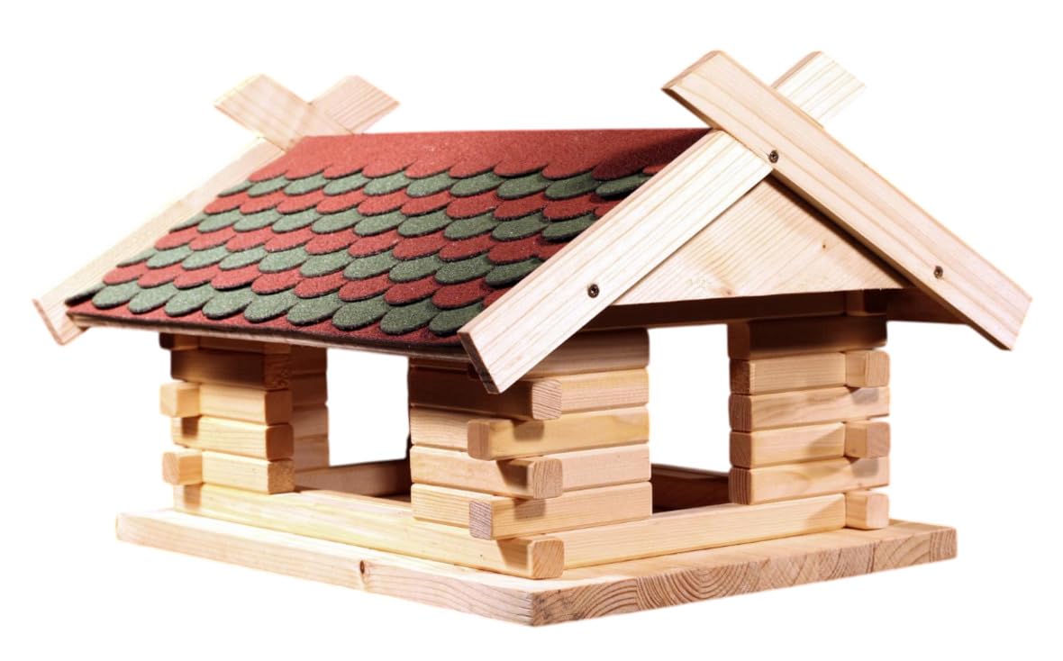 Vogelhaus Bausatz Herbstlaub Fichtenholz Manufaktur Martinshof Schindeln 23.213" L45 B40 H28cm Futterhaus. Garten. Herbst. Futterplatz. Fütterung Outdoor. Holz
