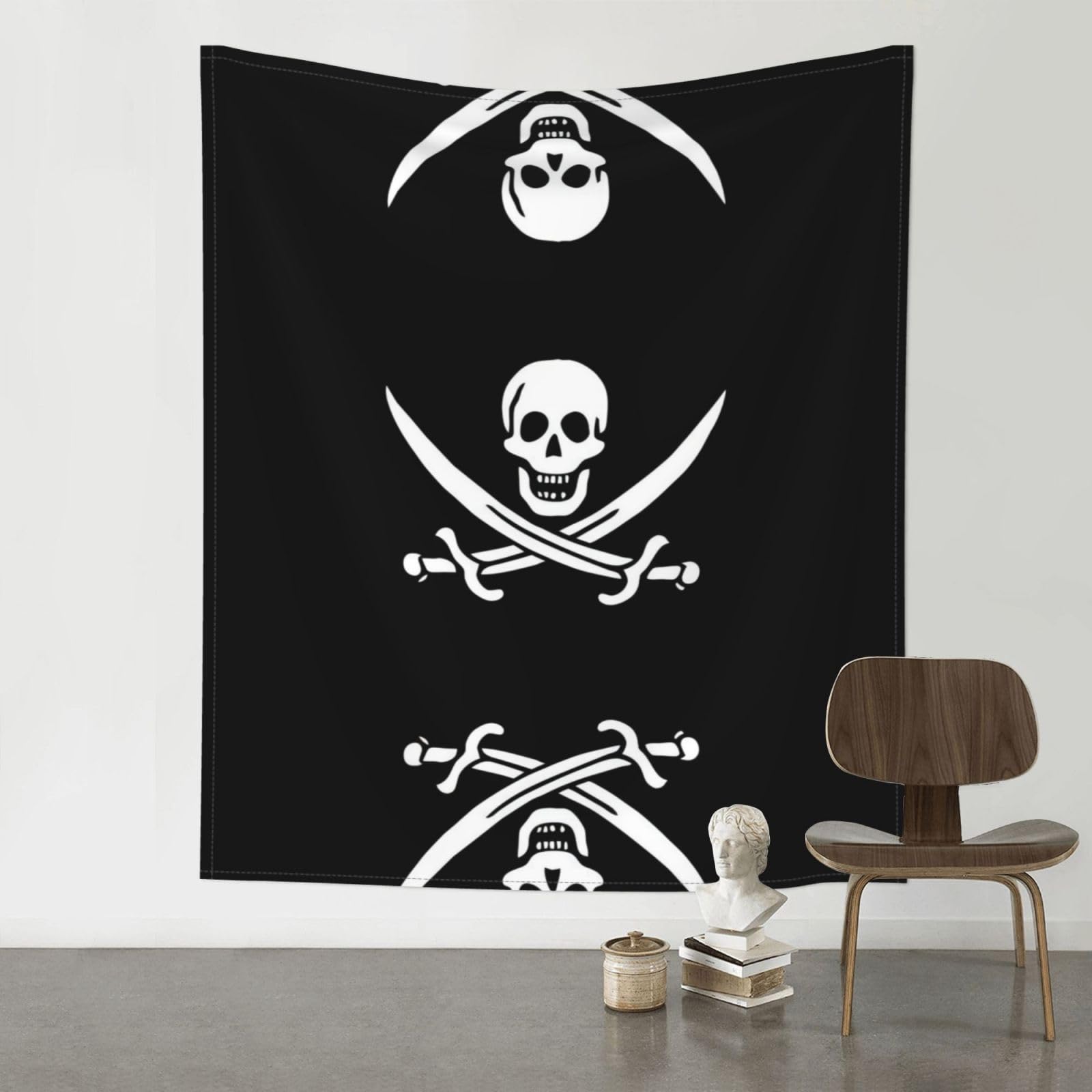 YYHHAOFA Pirate Flag Prints 60x51in Wall Tapestry – Durable Polyester Throw for Dorm, Beach, & Home Decor