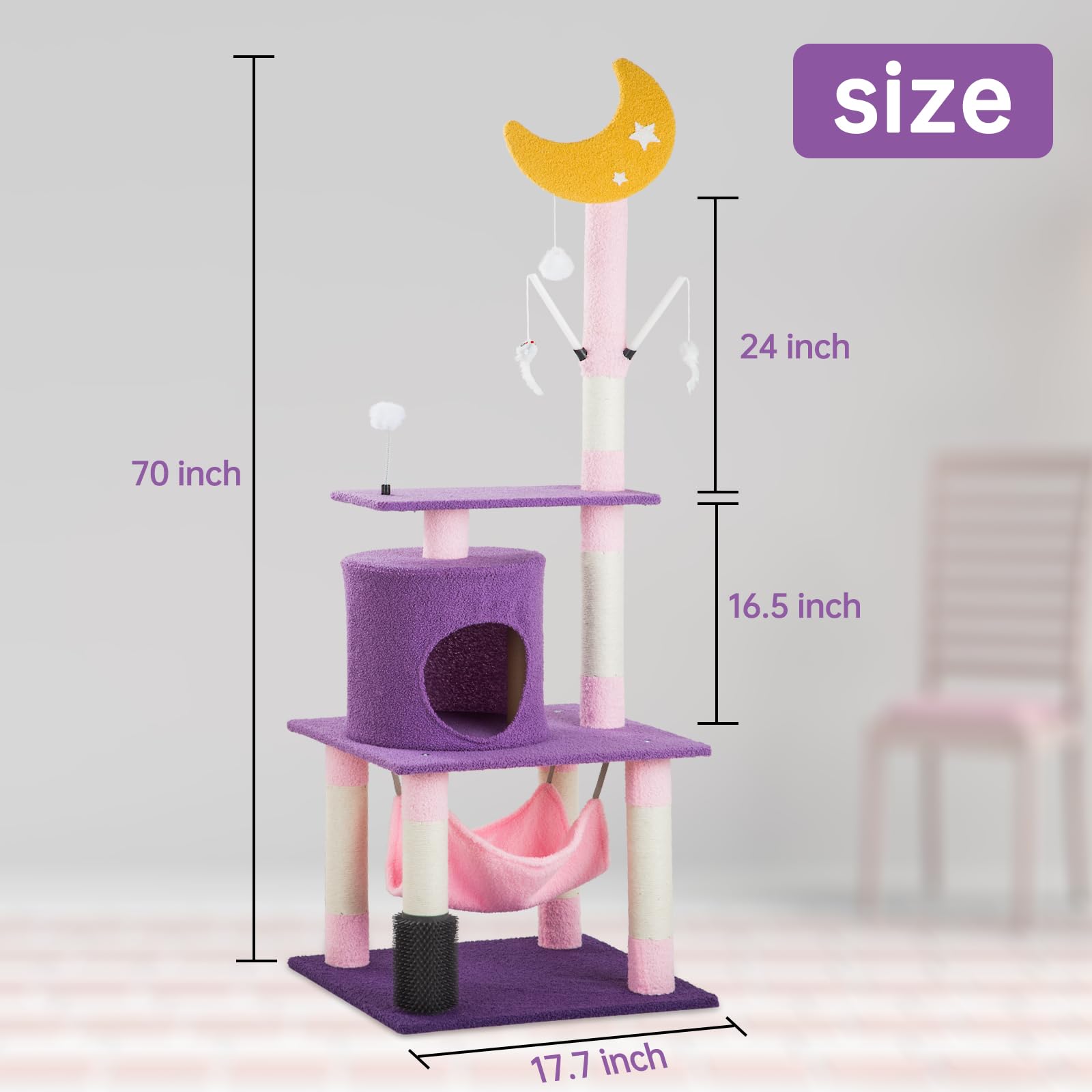 Katzenbaum 182 Cm – Mit Sisal-Kratzstämmen, Höhlen & Hängematten | Großes Spielcenter Für Mehrere Katzen