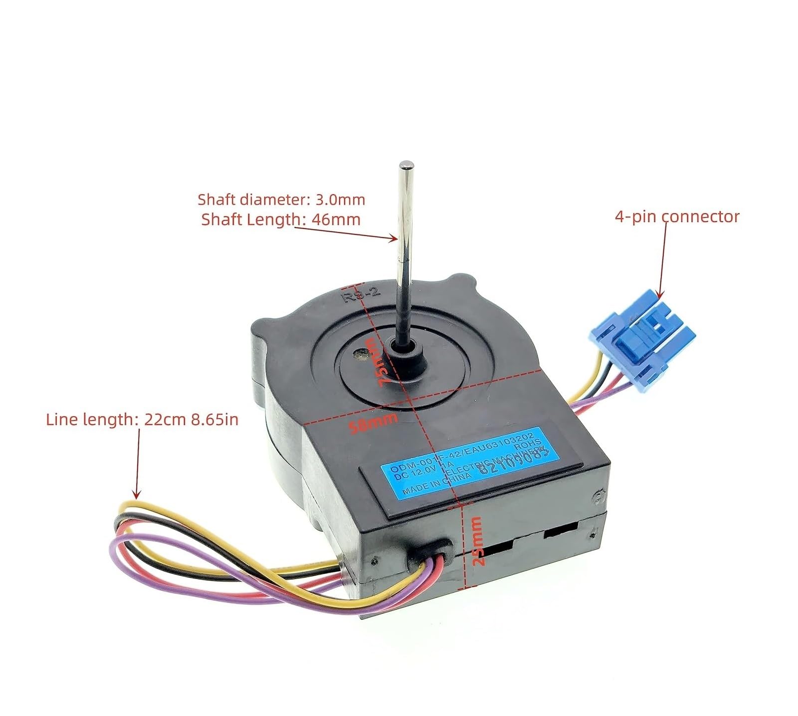 HWEIH Motor del ventilador del condensador del refrigerador EAU63103202 Compatible con reemplazo 4509124 AP6317189 PS12080242 EAP12080242