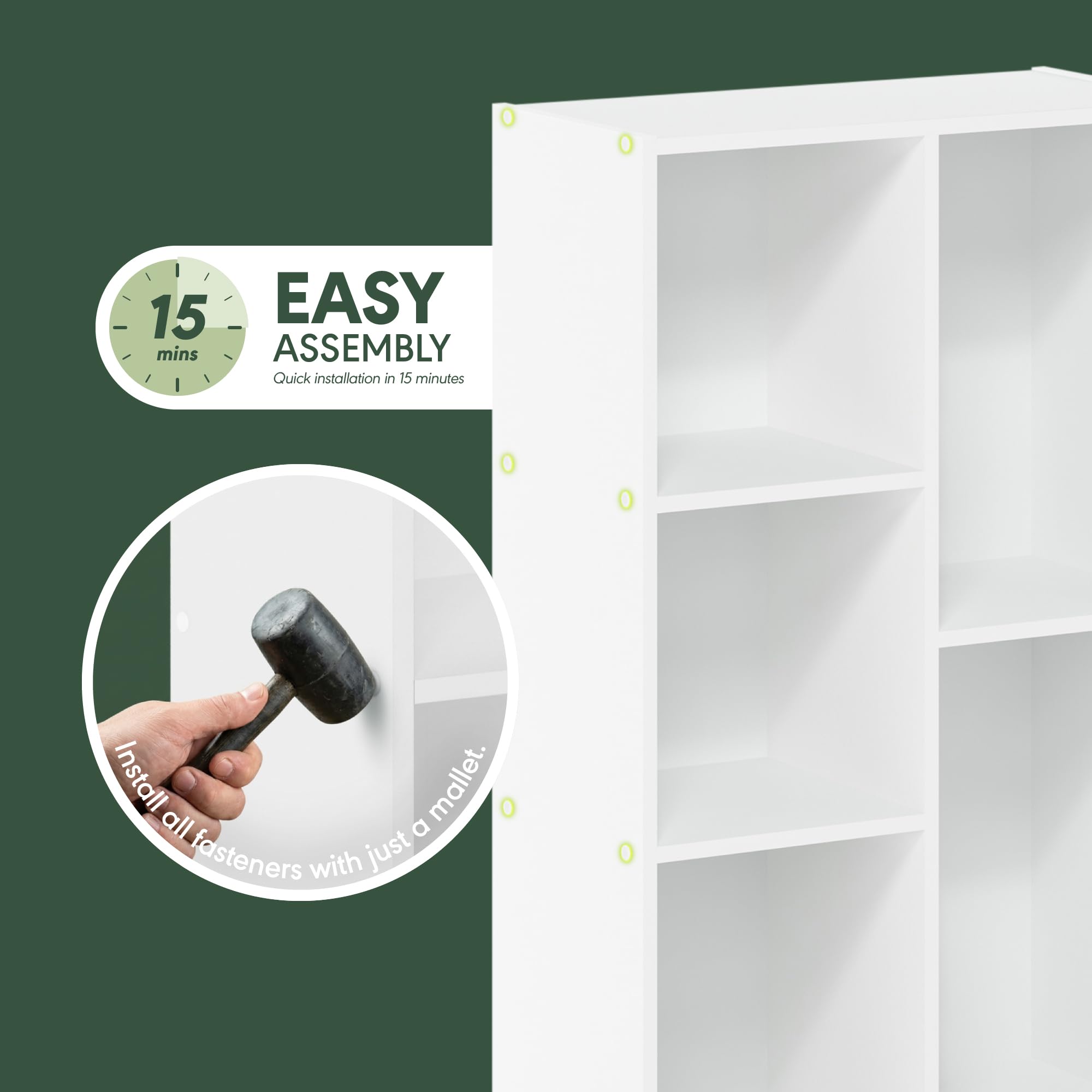 Amazon.com: Furinno Luder 5-Cube No Tool Assembly Open Shelf