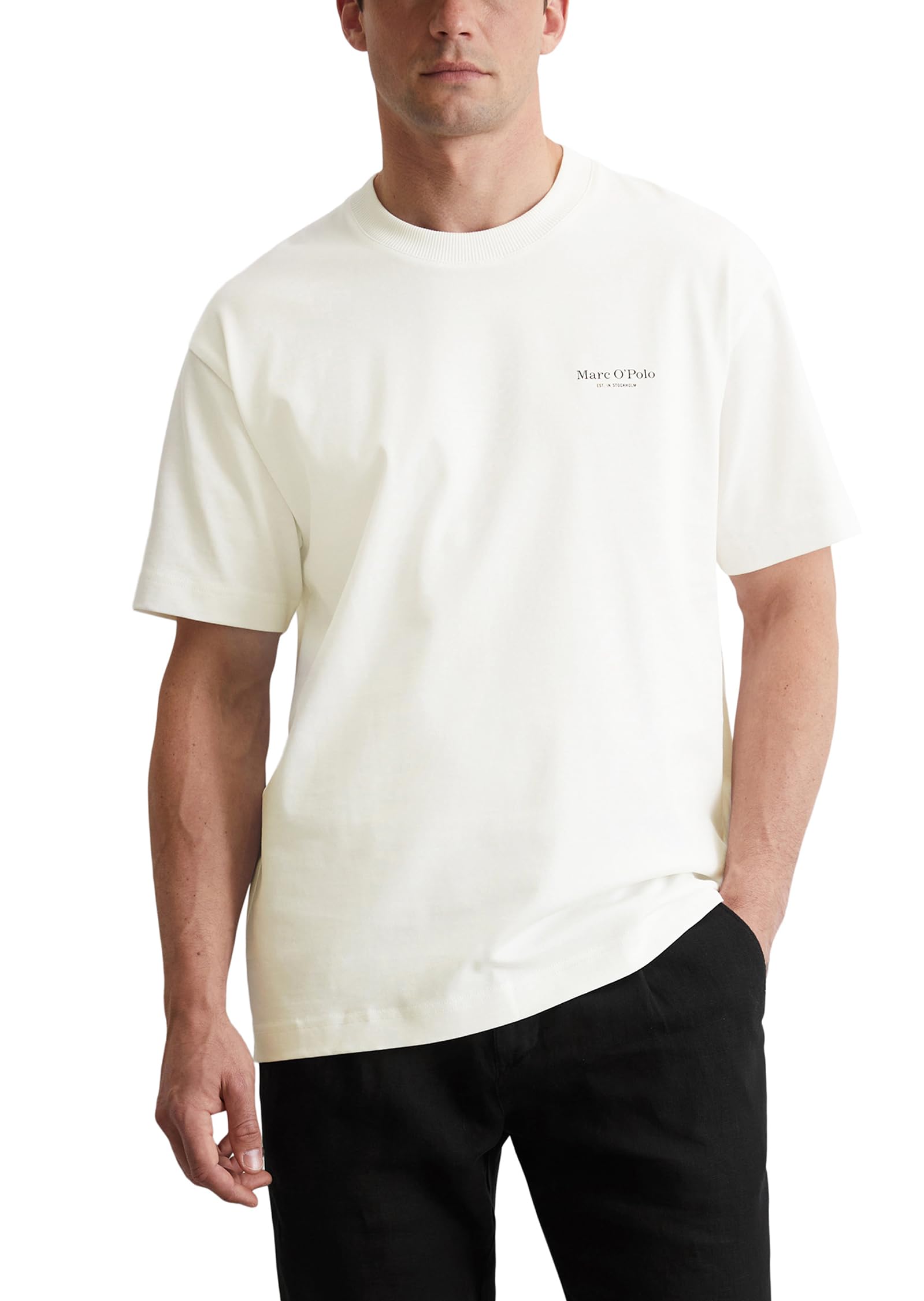 Marc OߴPolo Relaxed Fit T-shirt with Back Print, White (Egg White), XS