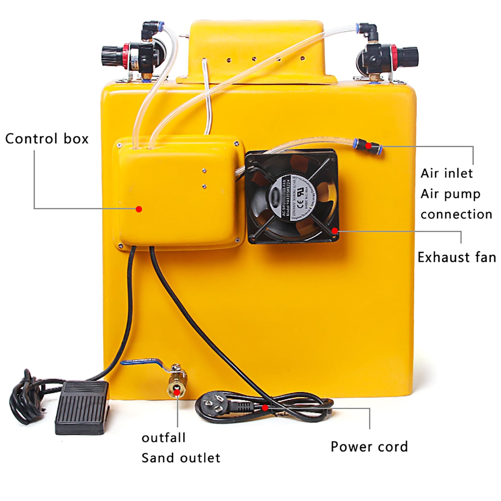 Kit de Cabina para máquina de Chorro de Arena, colector de Polvo de sobremesa con regulador de Aire, Cristal Protector Duradero para joyería y Piezas de Trabajo.