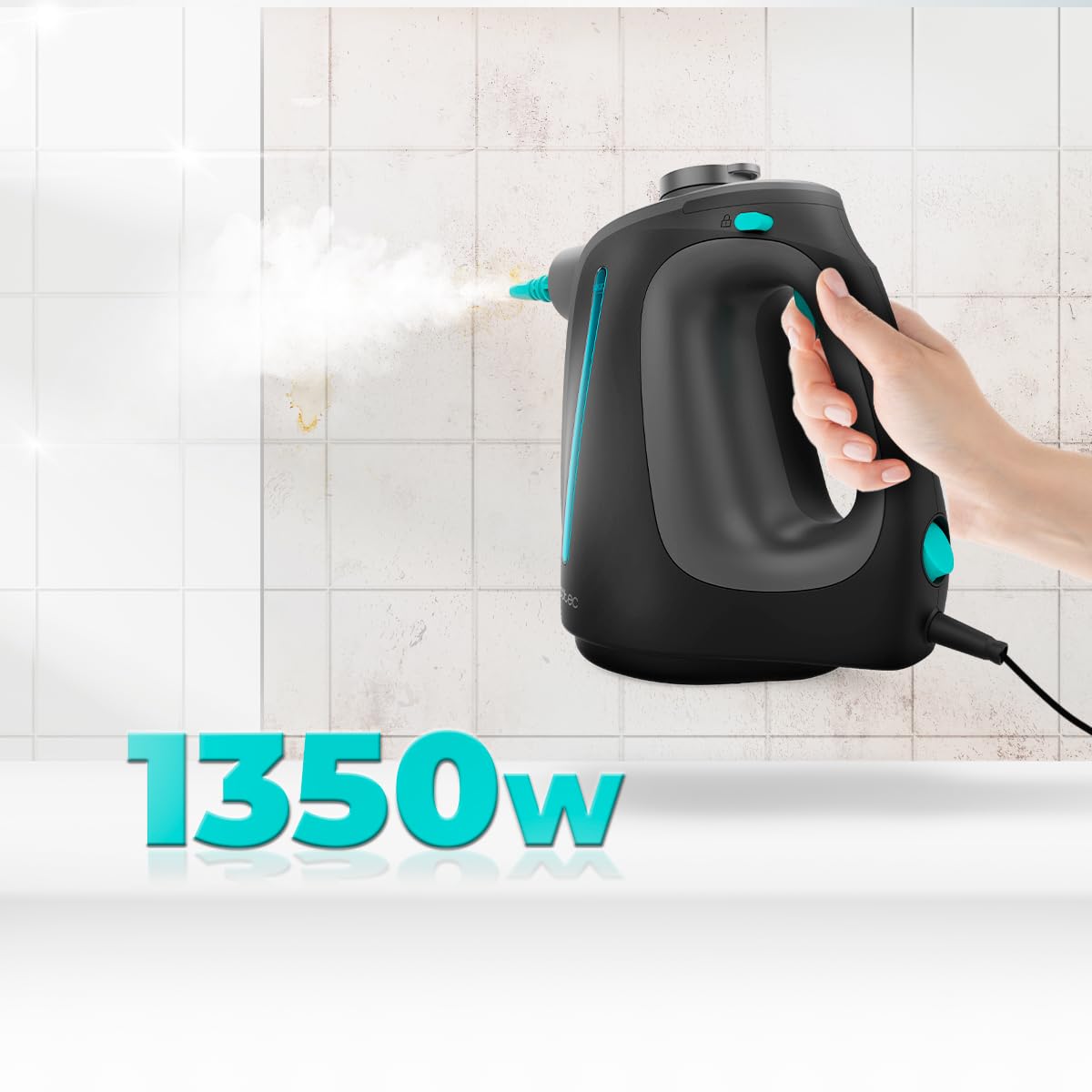 Cecotec Pulitore a Vapore HydroSteam 1300 Rapid Max X-Treme. 1350W, Riscaldamento Rapido, Serbatoio 550ml, 3 Bar, Vapore 30g/min, 16 Accessori, Igiene Profonda e Massima Praticità