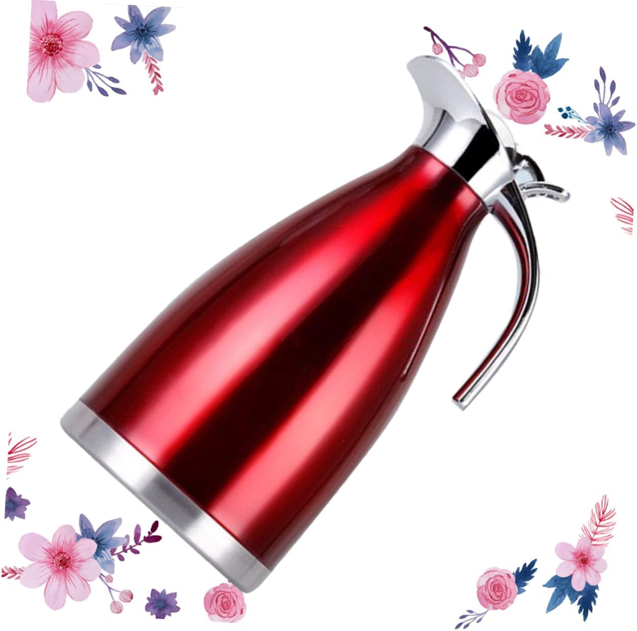 Stainless Steel Vacuum Jug Insulated Beverage Dispenser for Tea and Red Color and -leak Design for Use