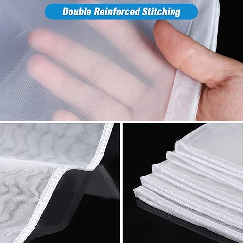 Miniatura 7 de Bolsa coladora de nailon de malla fina, bolsa de filtro de alimentos reutilizable, cepa de pulpa de té, jugo, alimentos, nueces, leche (15.7 x 15.7